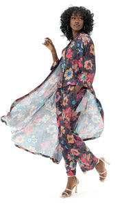 Midnight Floral Robe - RobeMAZONKIKI