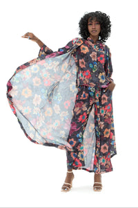 Midnight Floral Robe - RobeMAZONKIKI