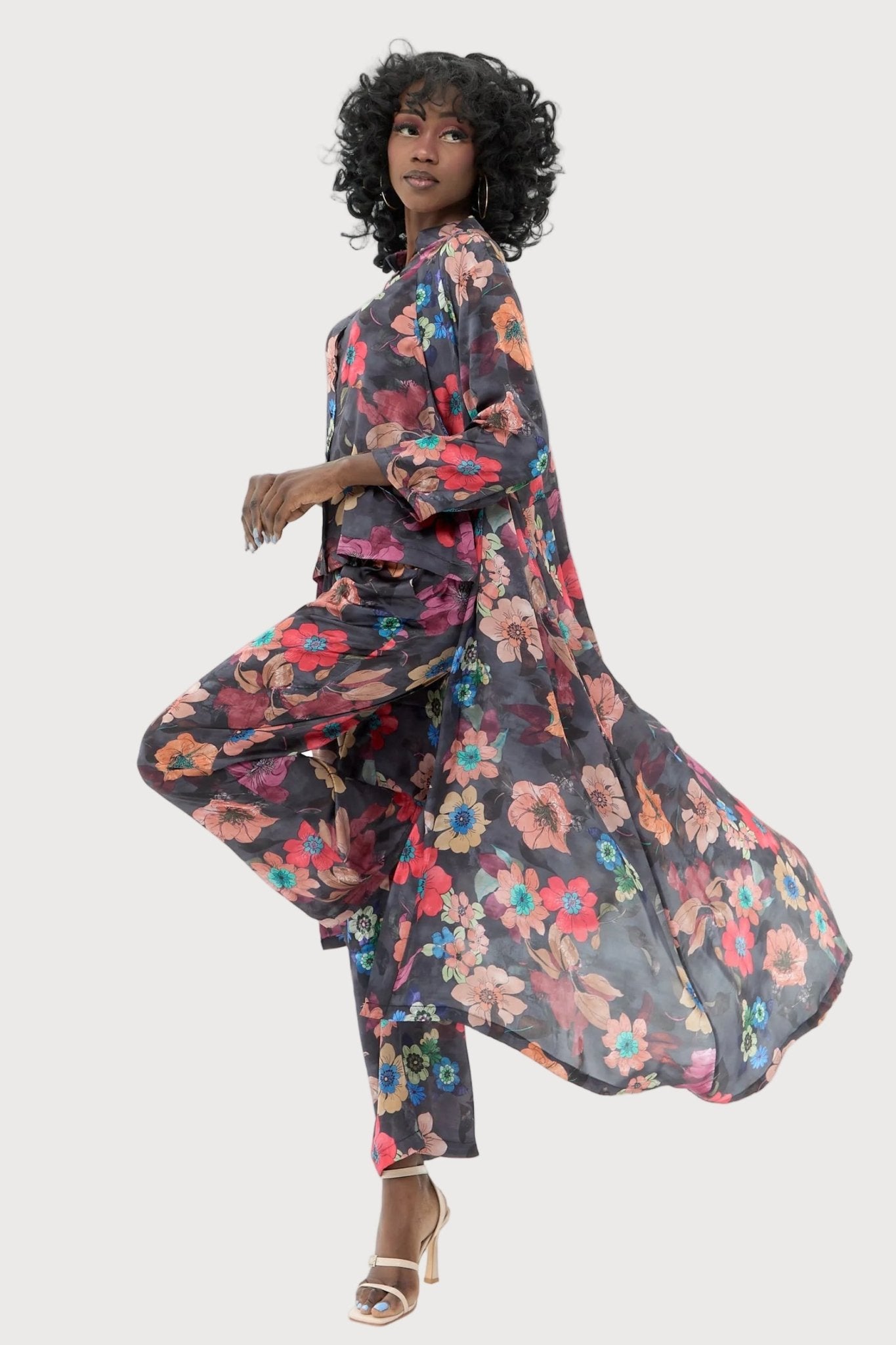 Midnight Floral Robe - RobeMAZONKIKI