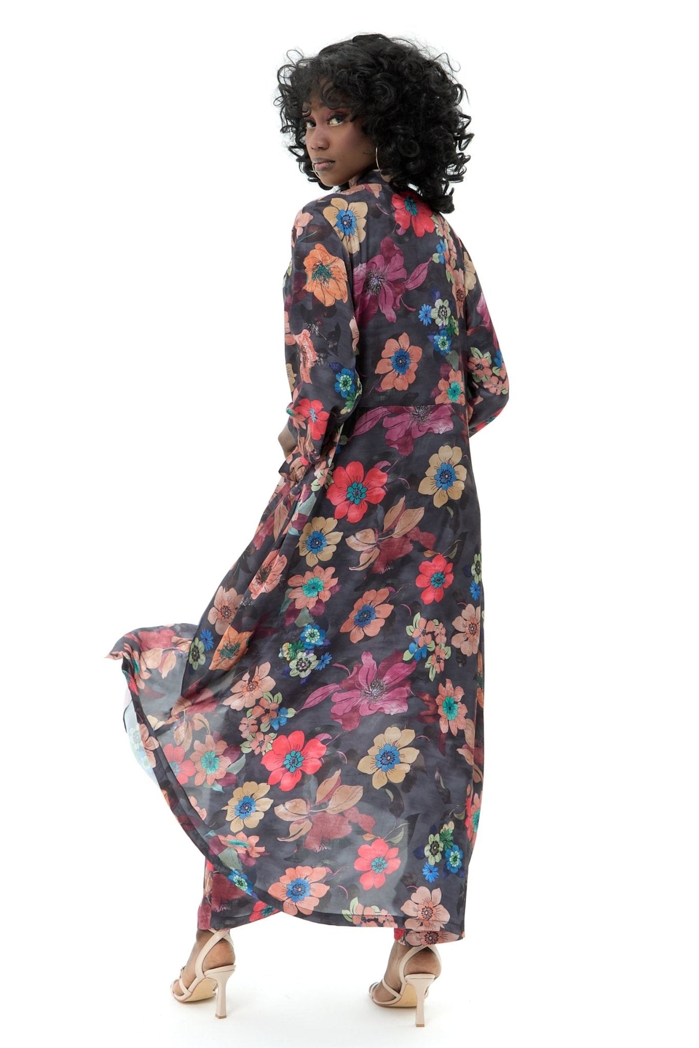 Midnight Floral Robe - RobeMAZONKIKI