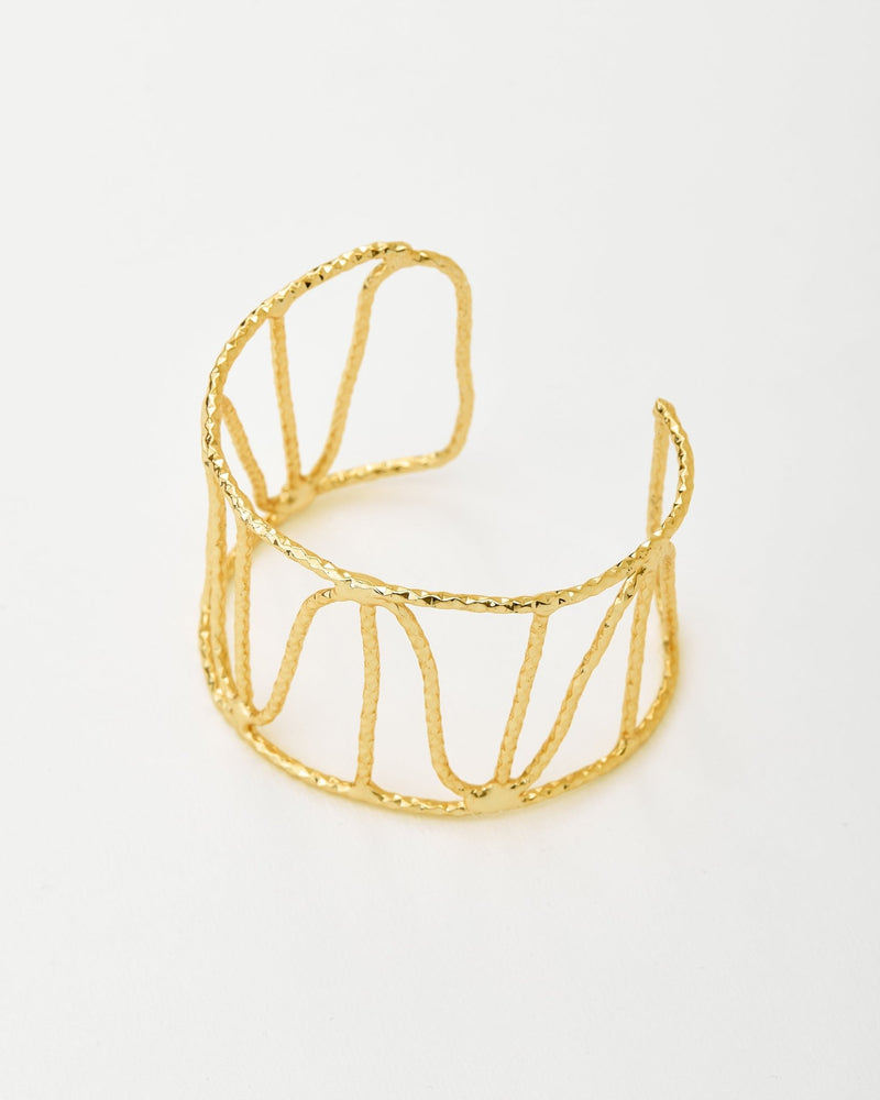 Minimalist Golden Wire Cuff Bracelet - BraceletMAZONKIKI