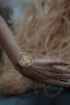 Ornate Filigree Gold - Plated Cuff Bracelet - BraceletMAZONKIKI
