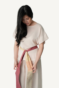Mazonkiki Pale Repose ivory wide-leg lounge set — cropped tee & fluid trousers in relaxed luxury silhouette