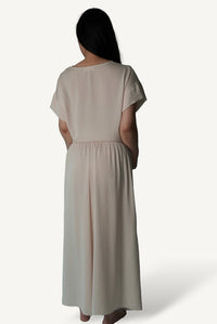 Pale Repose by Mazonkiki — ivory lounge set with considered silhouette, cropped tee and wide-leg trousers