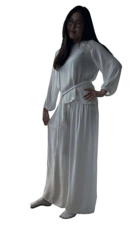 Wide legged pant suite set.