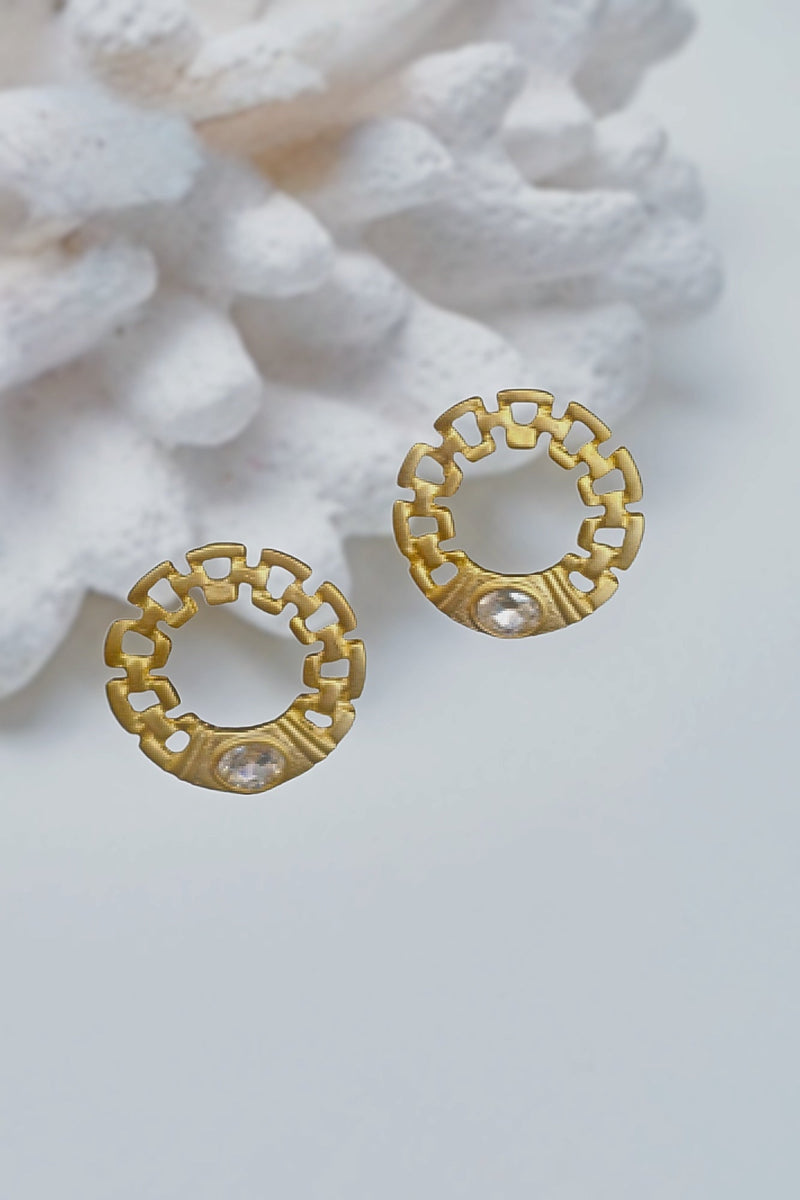 Radiant Gold Mosaic Earrings - EarringsMAZONKIKI