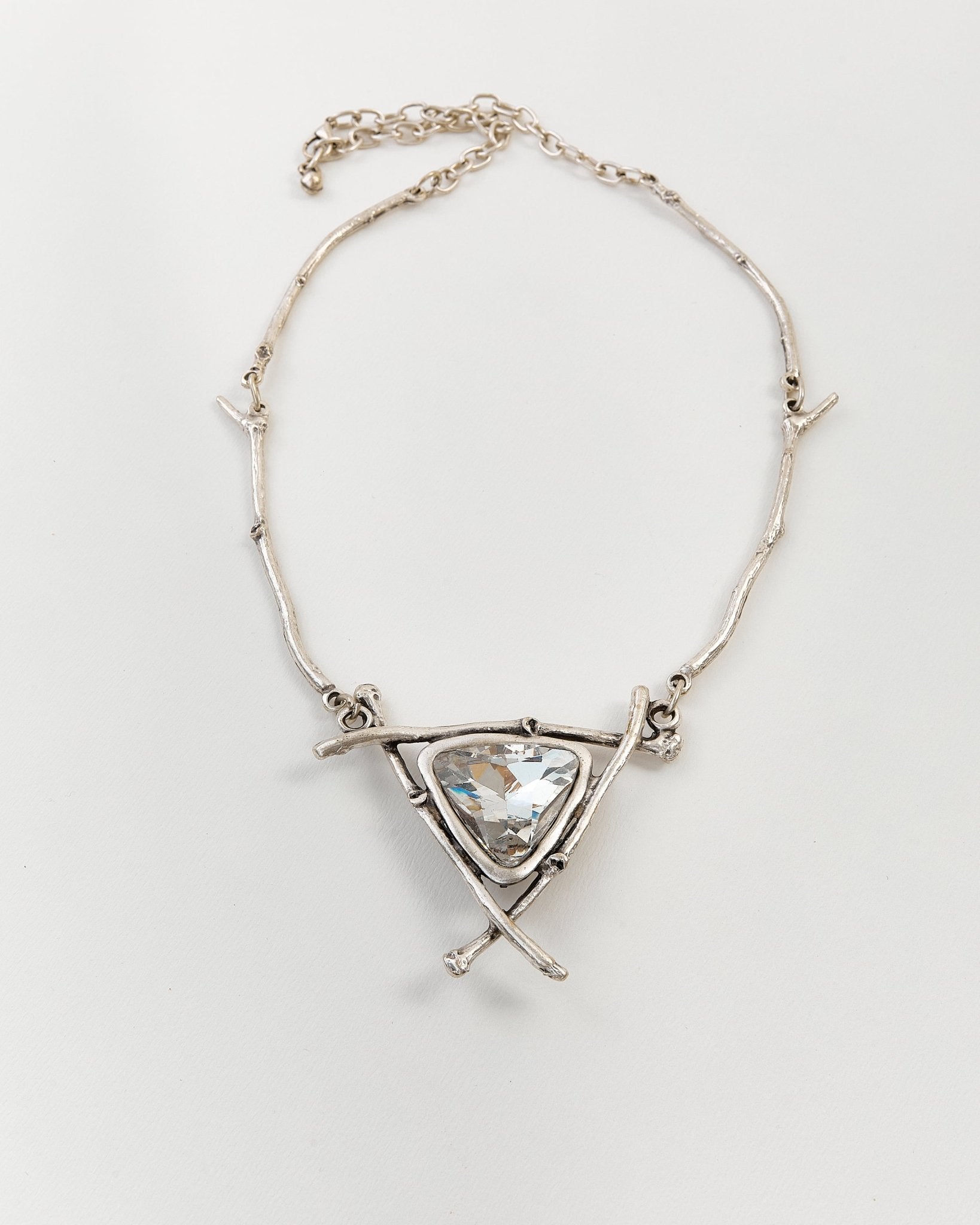 Rustic Crystal Twig Necklace - NecklaceMAZONKIKI