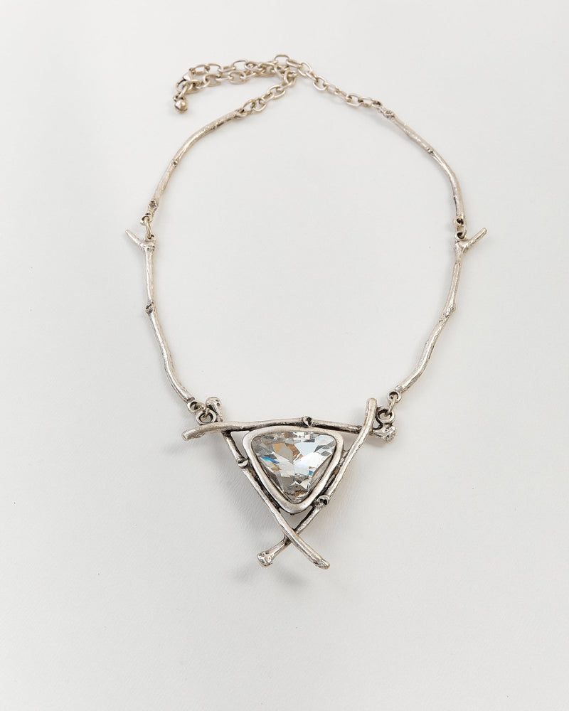 Rustic Crystal Twig Necklace - NecklaceMAZONKIKI