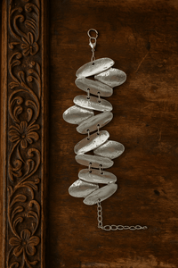 Rustic Silver Leaf - Link Bracelet - BraceletMAZONKIKI