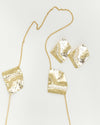 Sculpted Gold Necklace and Earrings Set - Jewelry SetMAZONKIKI