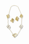 Sculpted Gold Necklace and Earrings Set - Jewelry SetMAZONKIKI
