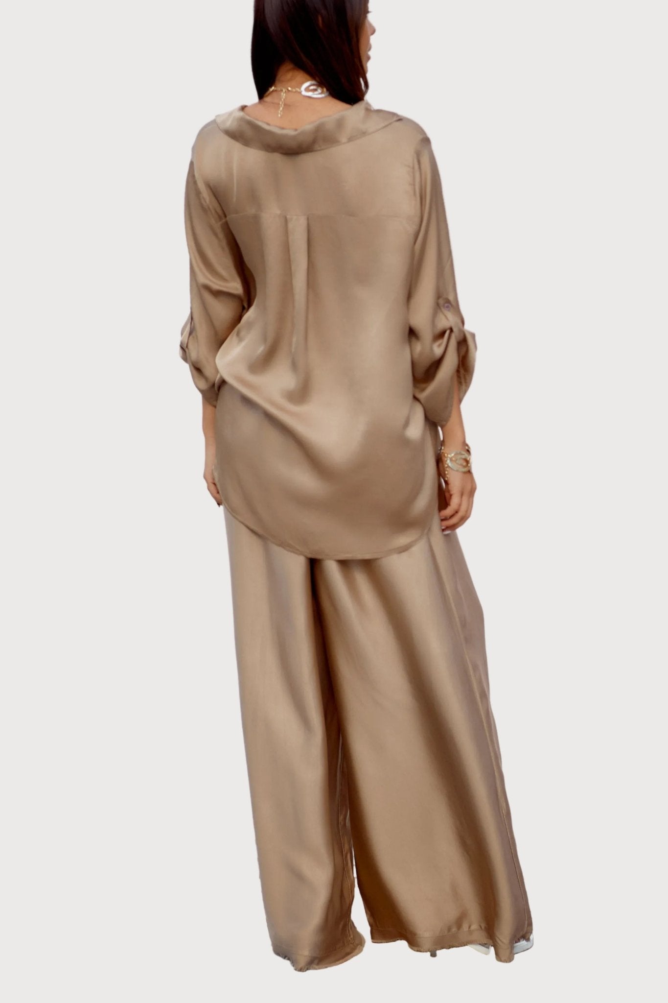 Silk two piece set - Caramel Flow - lounge setMAZONKIKI