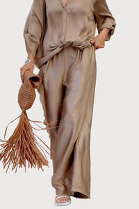 Silk two piece set - Caramel Flow - lounge setMAZONKIKI