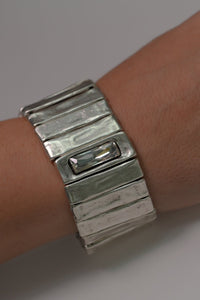 Silver - Plated Adjustable Bracelet - BraceletMAZONKIKI