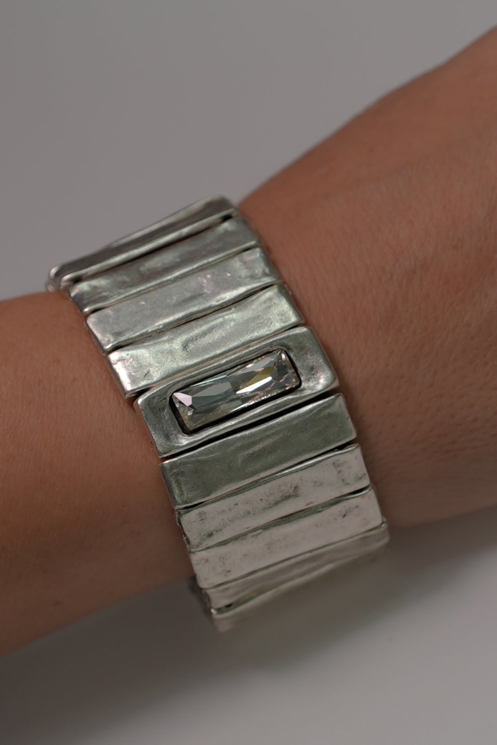 Silver - Plated Adjustable Bracelet - BraceletMAZONKIKI
