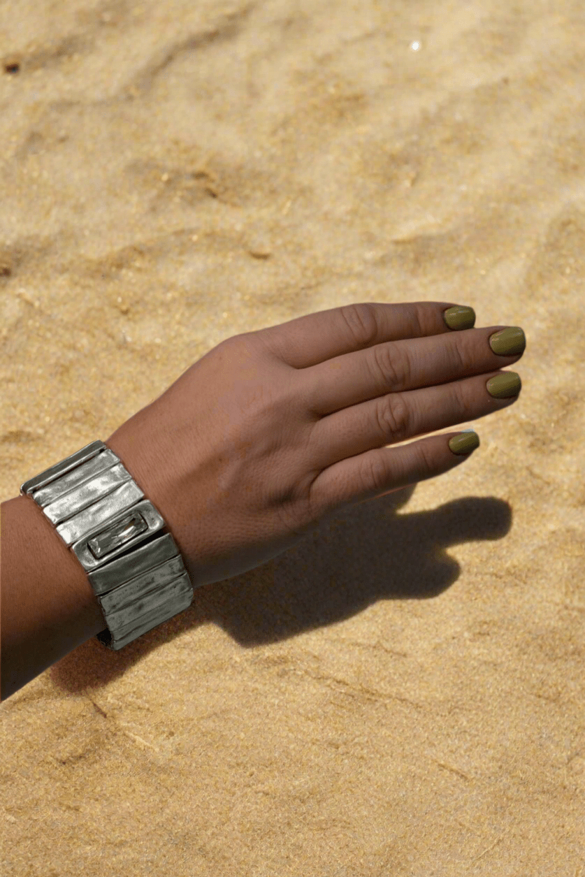 Silver - Plated Adjustable Bracelet - BraceletMAZONKIKI