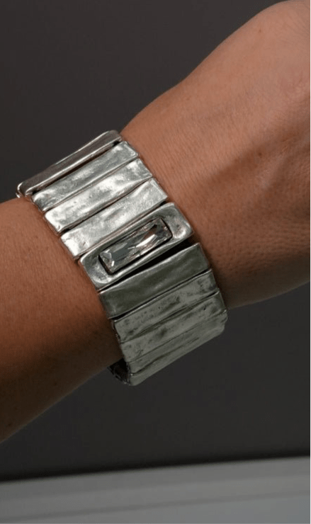 Silver - Plated Adjustable Bracelet - BraceletMAZONKIKI