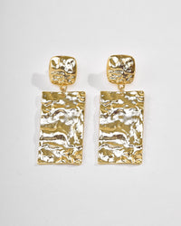 Textured Gold Statement Earrings - EarringsMAZONKIKI