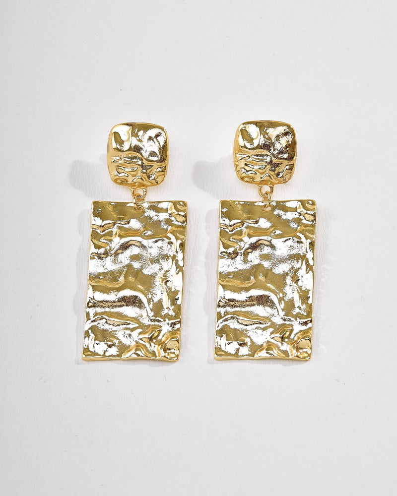 Textured Gold Statement Earrings - EarringsMAZONKIKI