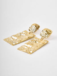 Textured Gold Statement Earrings - EarringsMAZONKIKI