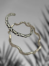 Wave and Etch Silver Bangle Set - NecklaceMAZONKIKI