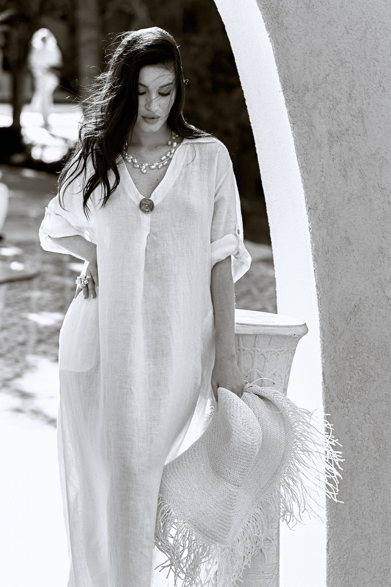 White Drop Stone Necklace - NecklaceMAZONKIKI
